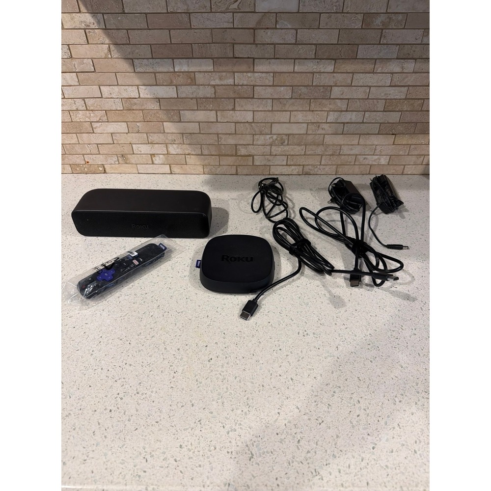 Roku Streambar Soundbar Streaming Media Player Remote Cables Tested Working